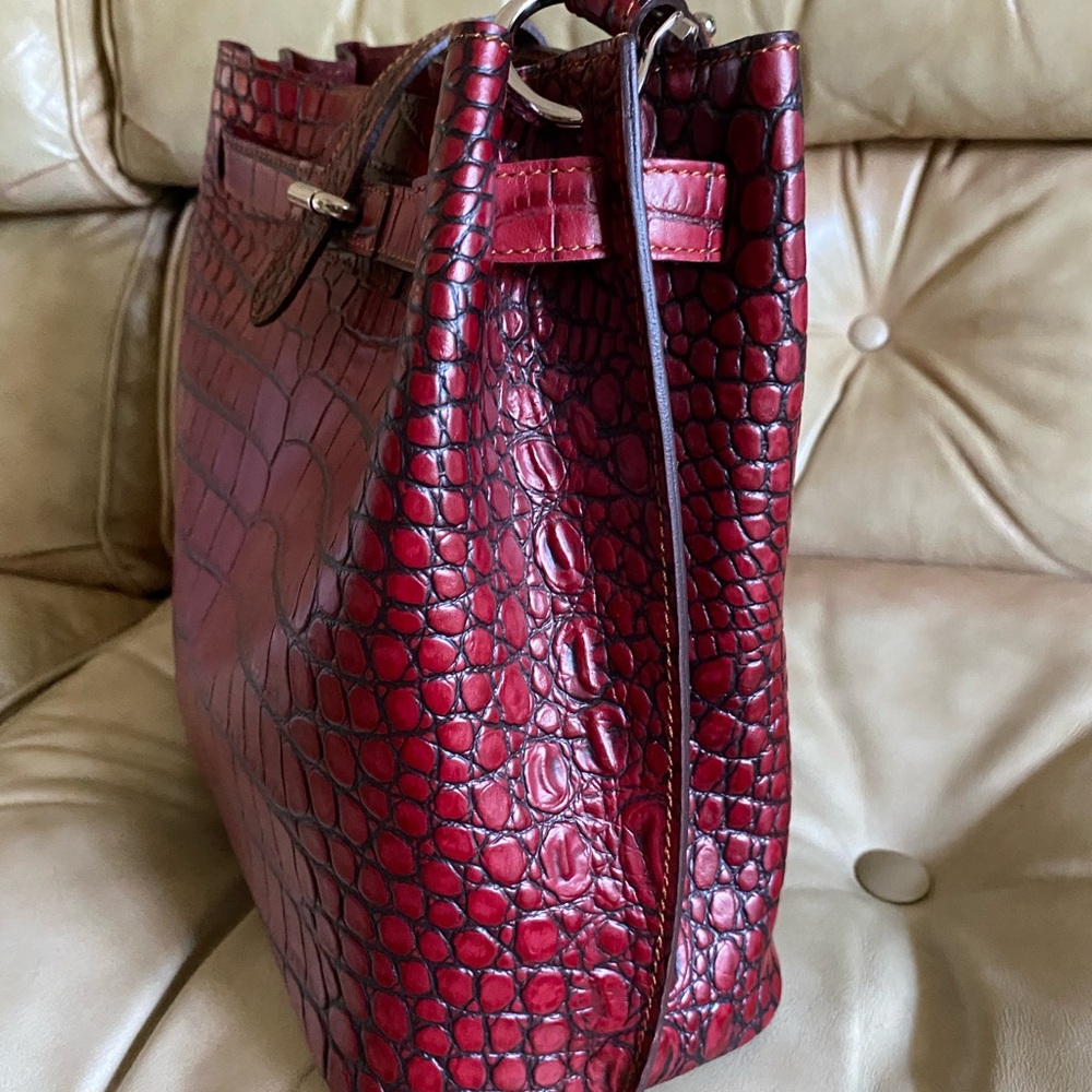 RARE Dooney & Bourke NWOT Alto Cinched Croco Leather Belt Bag & Wallet Set - Picture 9 of 16